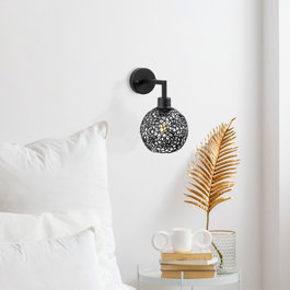 Opviq Lámpara de pared moderna e industrial negra
